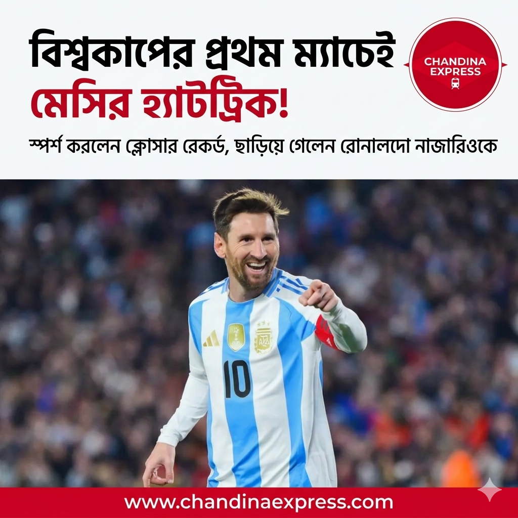 বিশ্বকাপে মেসির মহাকাব্যিক হ্যাটট্রিক: ভাঙলেন রোনালদোর রেকর্ড, স্পর্শ করলেন ক্লোসাকে